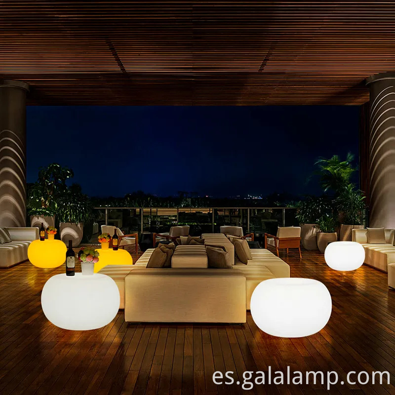 Silla redonda de iluminación LED moderna y mesa de mesa